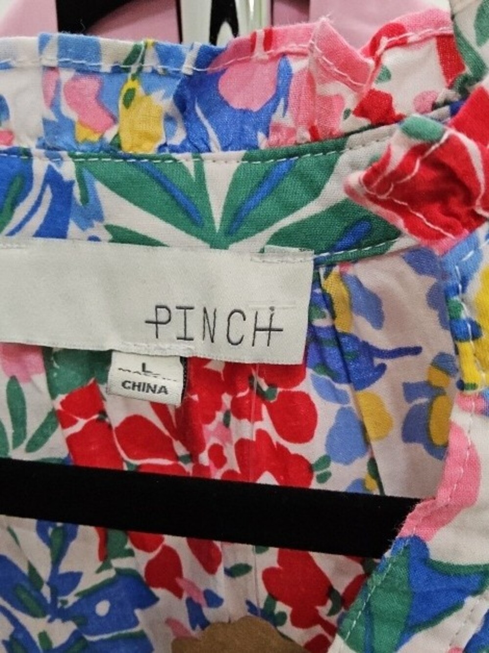 Pinch Floral Button-Front Dress in Red, Blue, Green, Yellow - Picture 2 of 2